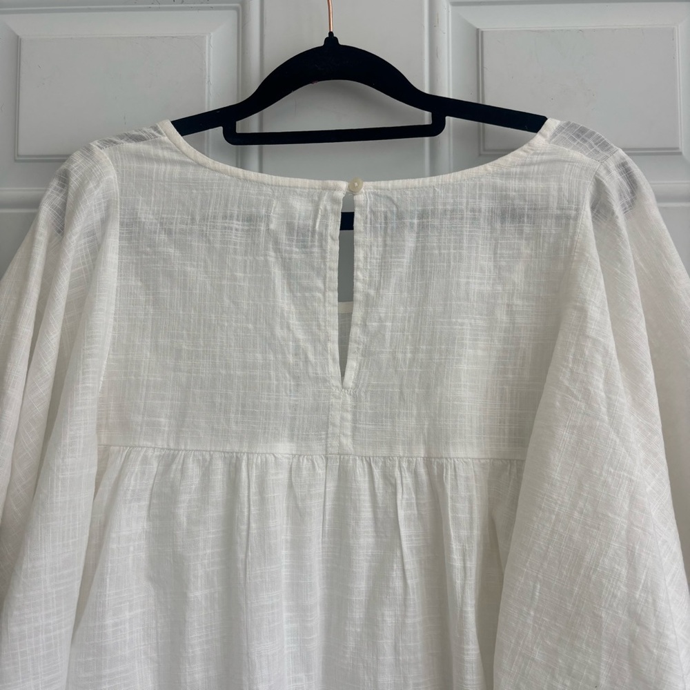 NWT Old Navy White Sheer Flutter Sleeve Dress, Size Medium - Picture 8 of 13
